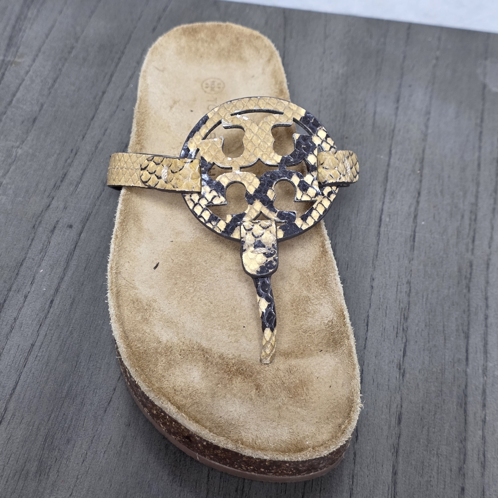 *ONLY 1 SANDAL** Tory Burch Miller Cloud Snake Print Leather Sandal